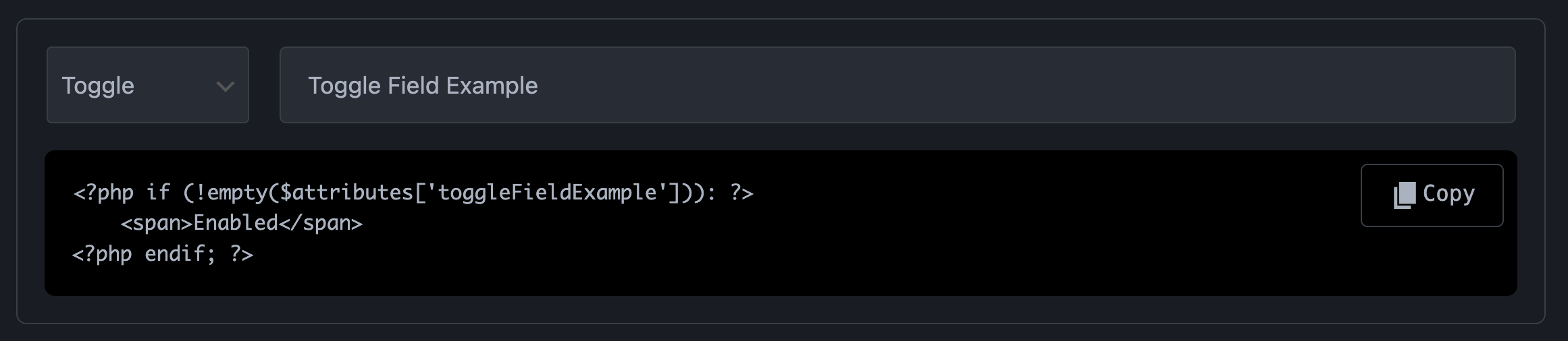 Fancoolo fields toggle