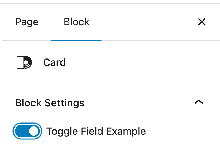 Fancoolo fields in gutenberg toggle