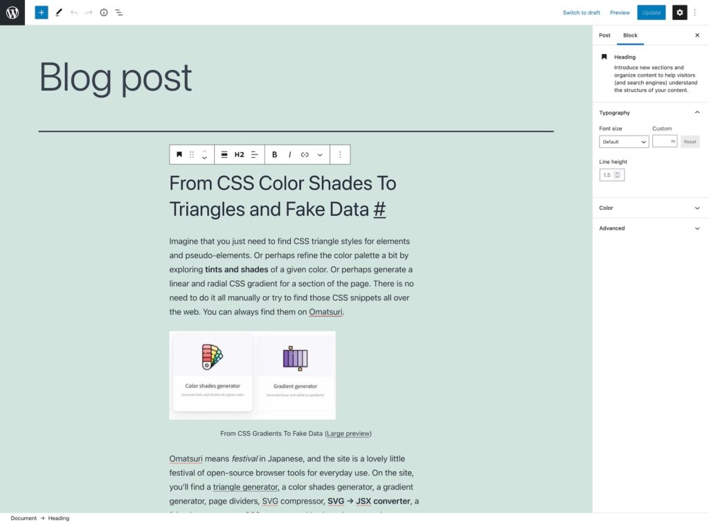Gutenberg light theme
