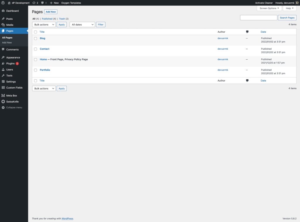 Admin post list