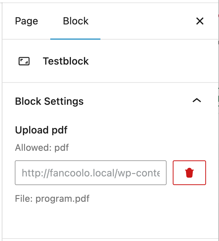 Fancoolo wp file field added file