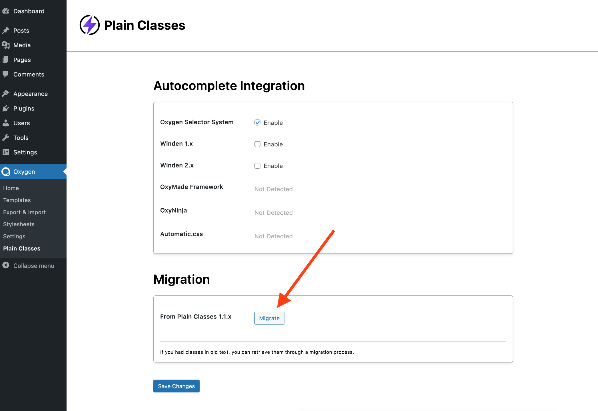 plain classes migrate classes 1