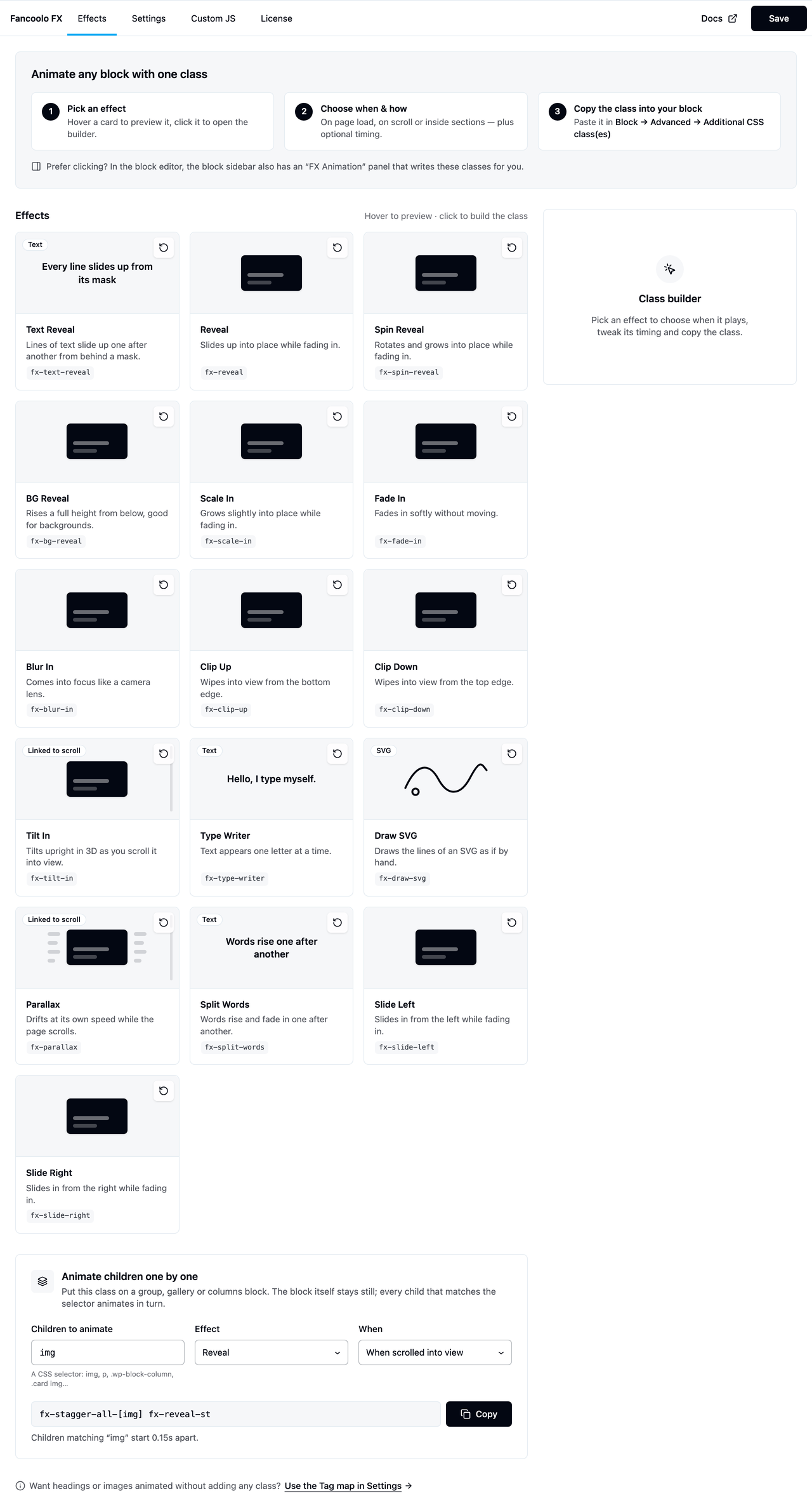 FanCoolo FX Effects tab