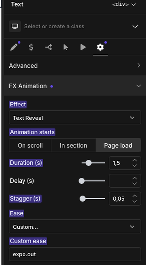 FanCoolo FX Animation section in the Oxygen 6 Settings panel