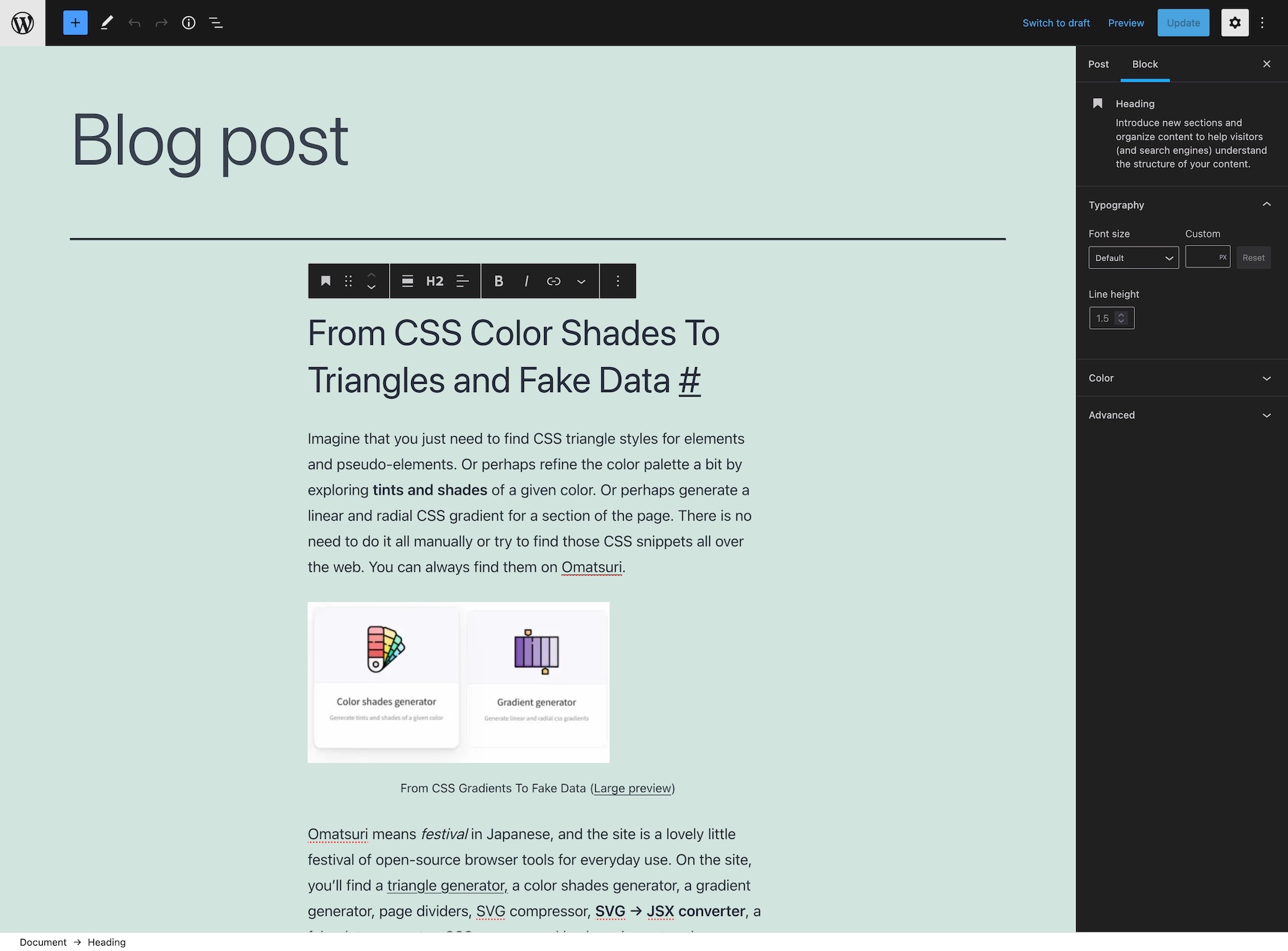 Gutenberg dark theme